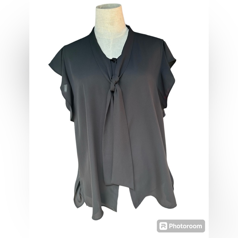 Zara Button Down With Ribbon Blouse